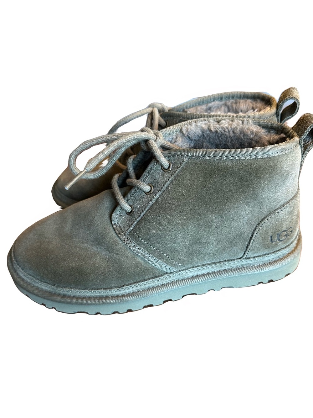 UGG Neumel Olive Green Suede Chukka Boots Womens 8 Wool Lined Ankle Bootie